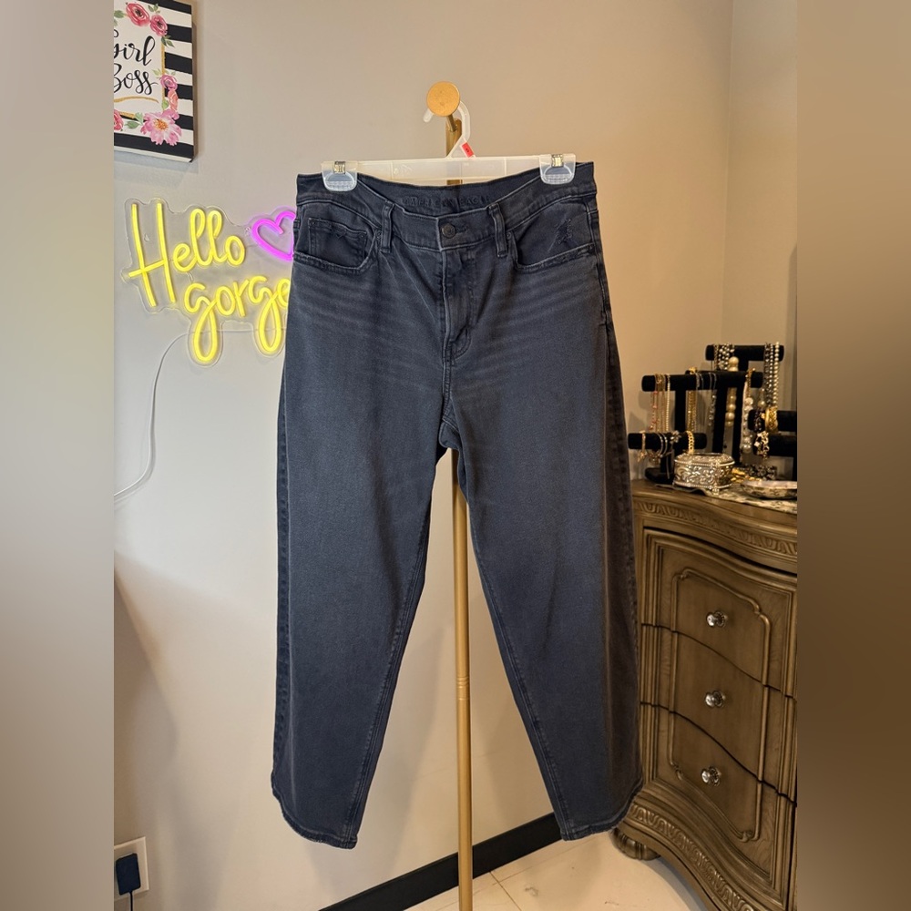 Black Denim Barrel Jeans